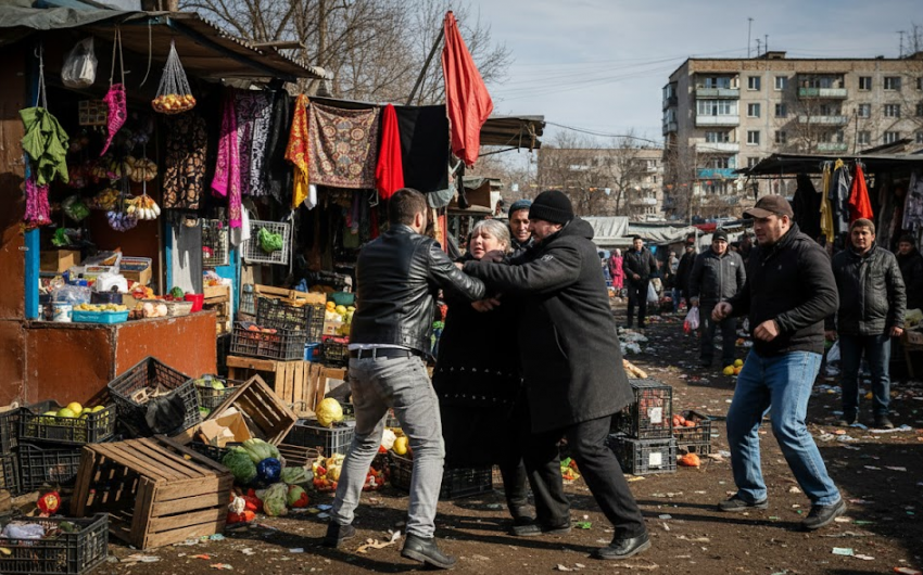 Цыгане устроили разборки с холодным оружием на рынке Мариуполя 