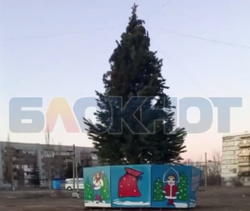 В Зугрэсе до сих пор не убрали новогоднюю елку с площади