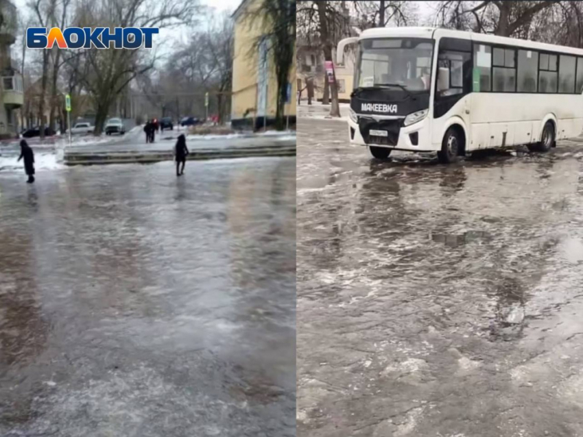 Фуры слетают с трасс, автобусы не выходят в рейсы из-за сильного гололеда в ДНР, коммунальщиков не видно