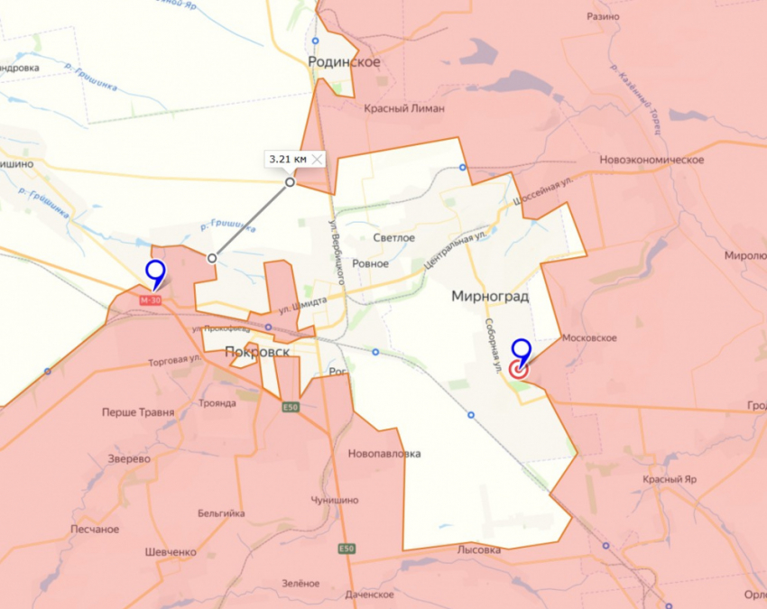 До закрытия Покровско-Мирноградского котла остается чуть менее 3 километров